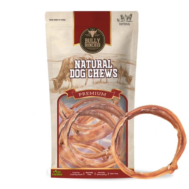Bully Bunches natural dog chew rings in their package